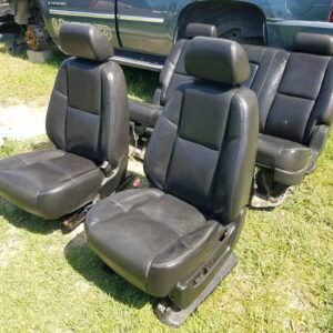 2007-2013 Escalade or yukon black leather seats. Front seats might fit nnbs Silverado or Sierra. Good condition, no rips just normal wear