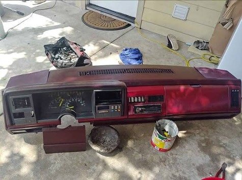 88-94 Obs Chevy Silverado maroon dashboard. 
